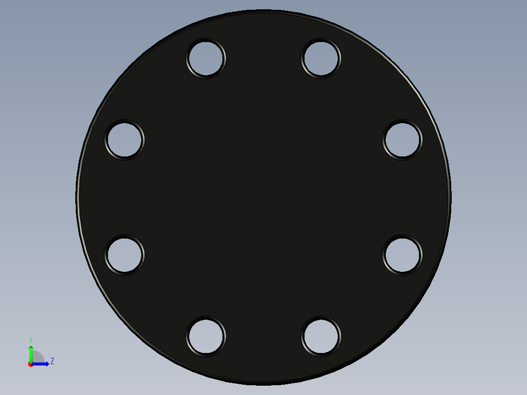21ODBC 钢芯盲法兰，聚丙烯玻璃钢涂层，根据EN ISO DIN钻井：PN 10 16左视图
