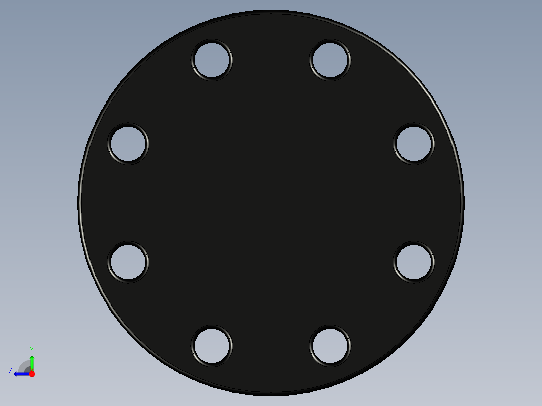 21ODBC 钢芯盲法兰，聚丙烯玻璃钢涂层，根据EN ISO DIN钻井：PN 10 16右视图