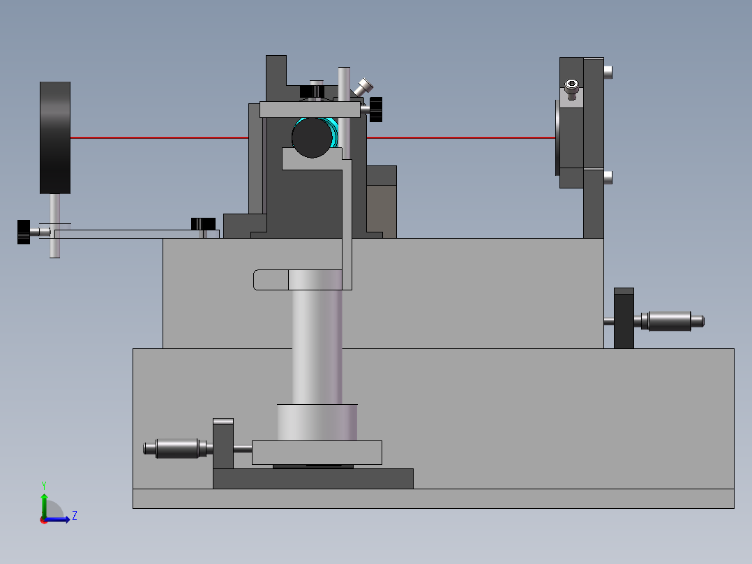 迈克尔逊干涉仪建模左视图