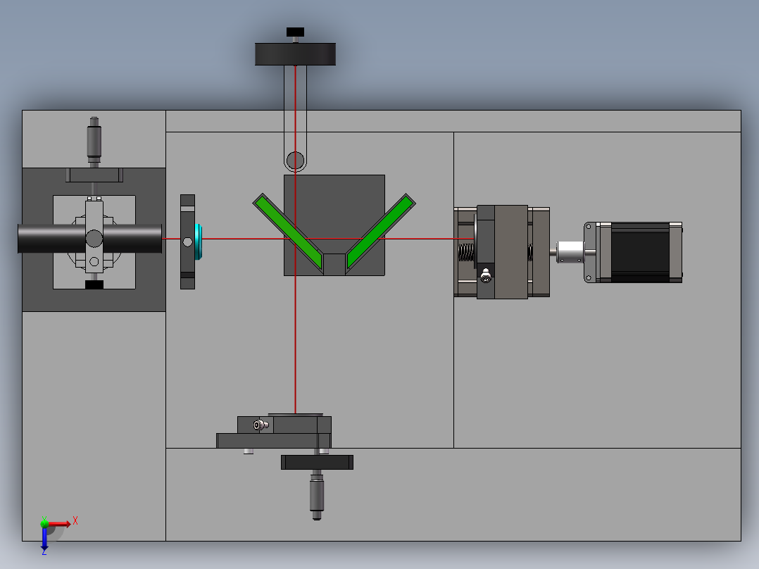 迈克尔逊干涉仪建模俯视图