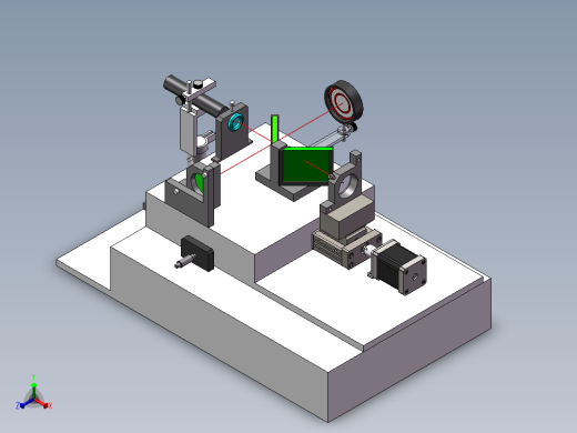 迈克尔逊干涉仪建模正等轴测缩略图