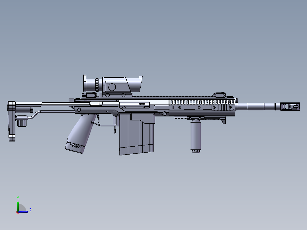 AVA突击步枪（0.5口径）左视图