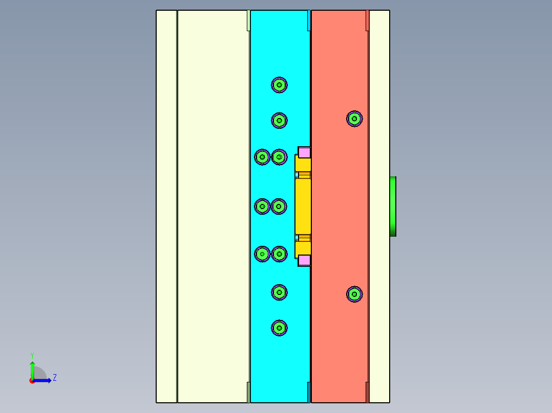 吹风机上下壳模具左视图