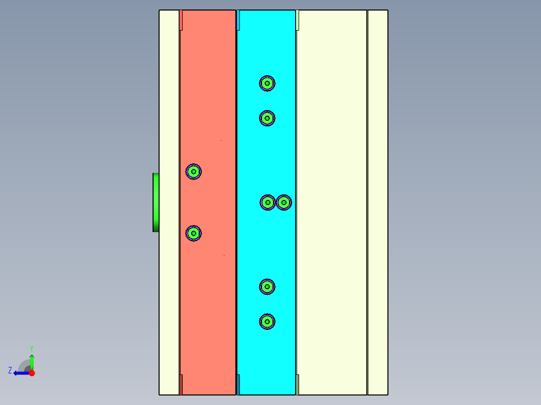 吹风机上下壳模具右视图