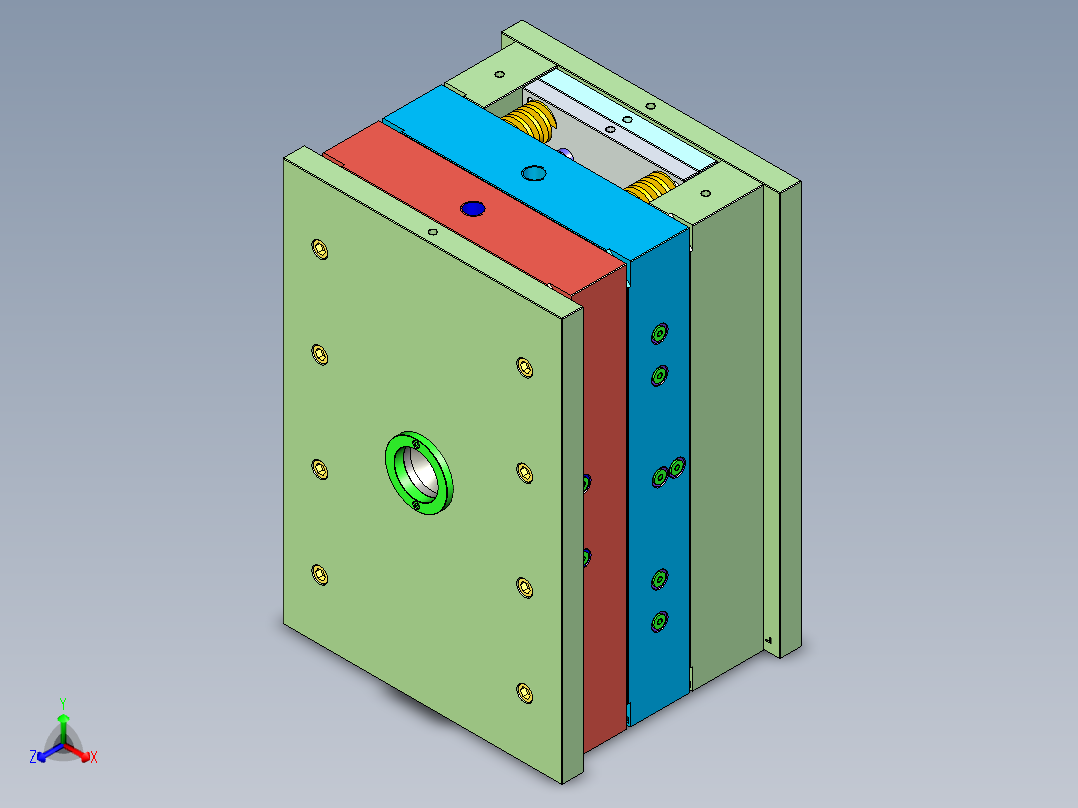 吹风机上下壳模具正等轴测图