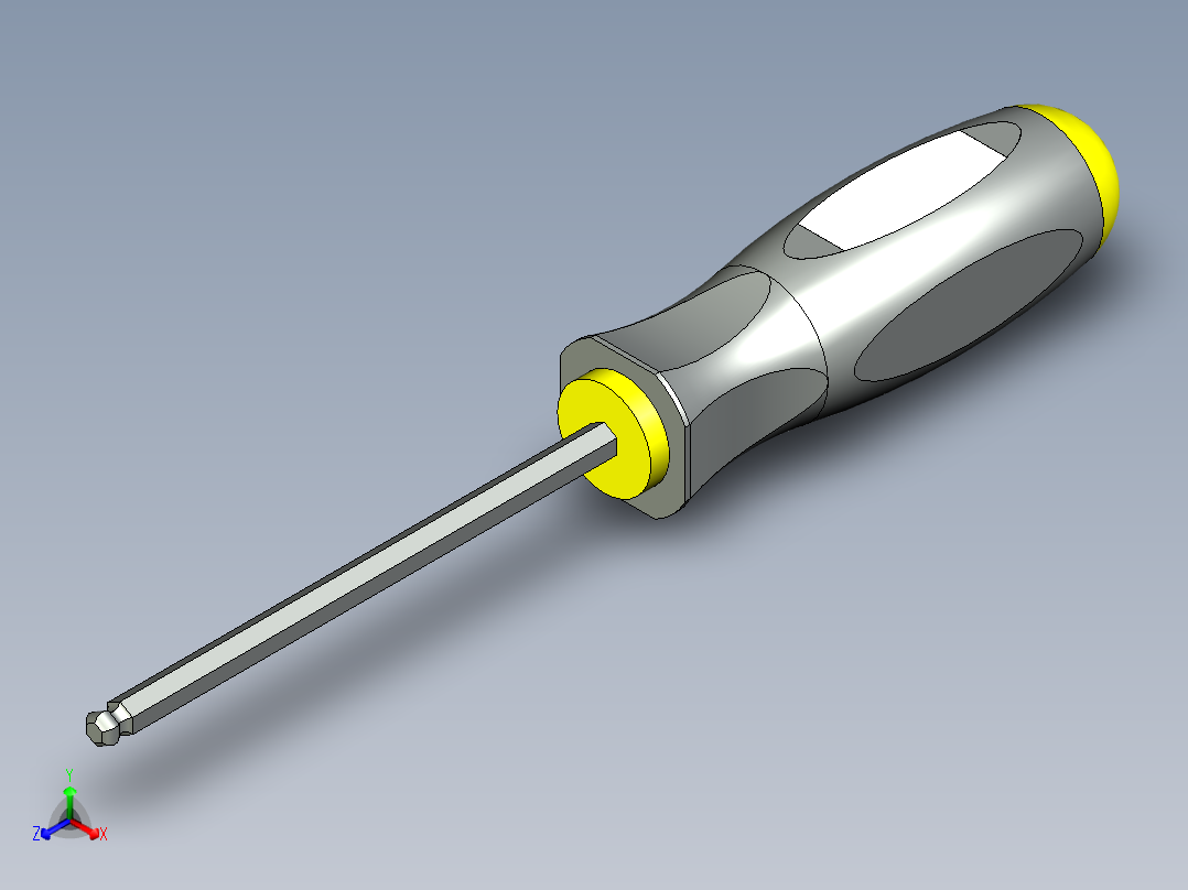 1-4球头六角螺丝刀--sw stp正等轴测图