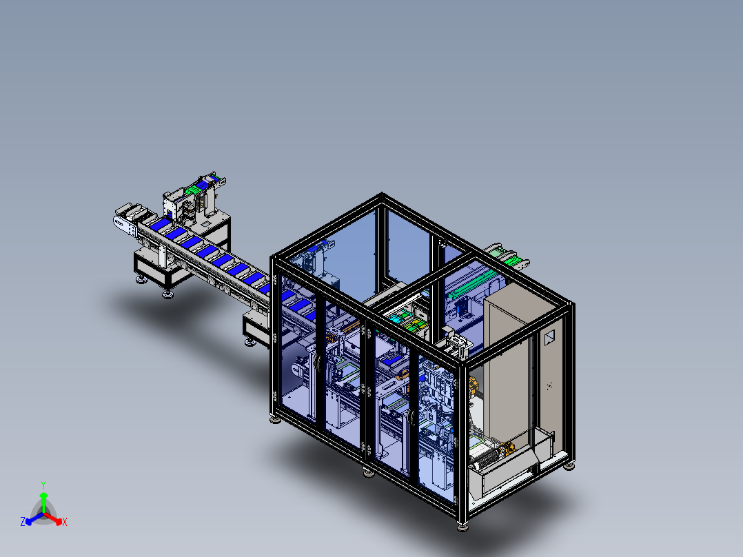 平面口罩自封袋包装机sw22可编辑正等轴测图