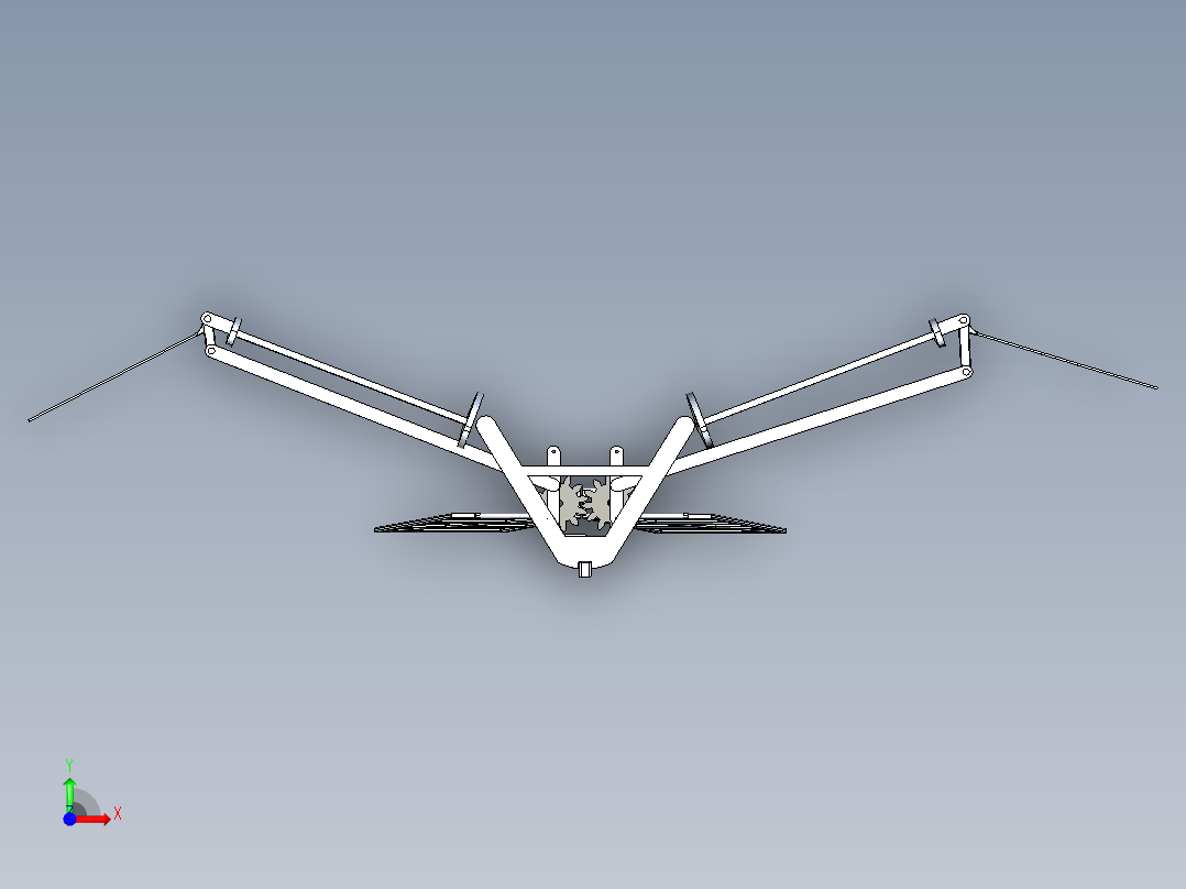 B2004124-鸟类拍打翅膀的机构前视图
