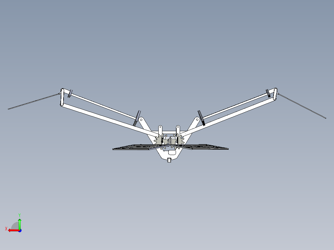 B2004124-鸟类拍打翅膀的机构后视图