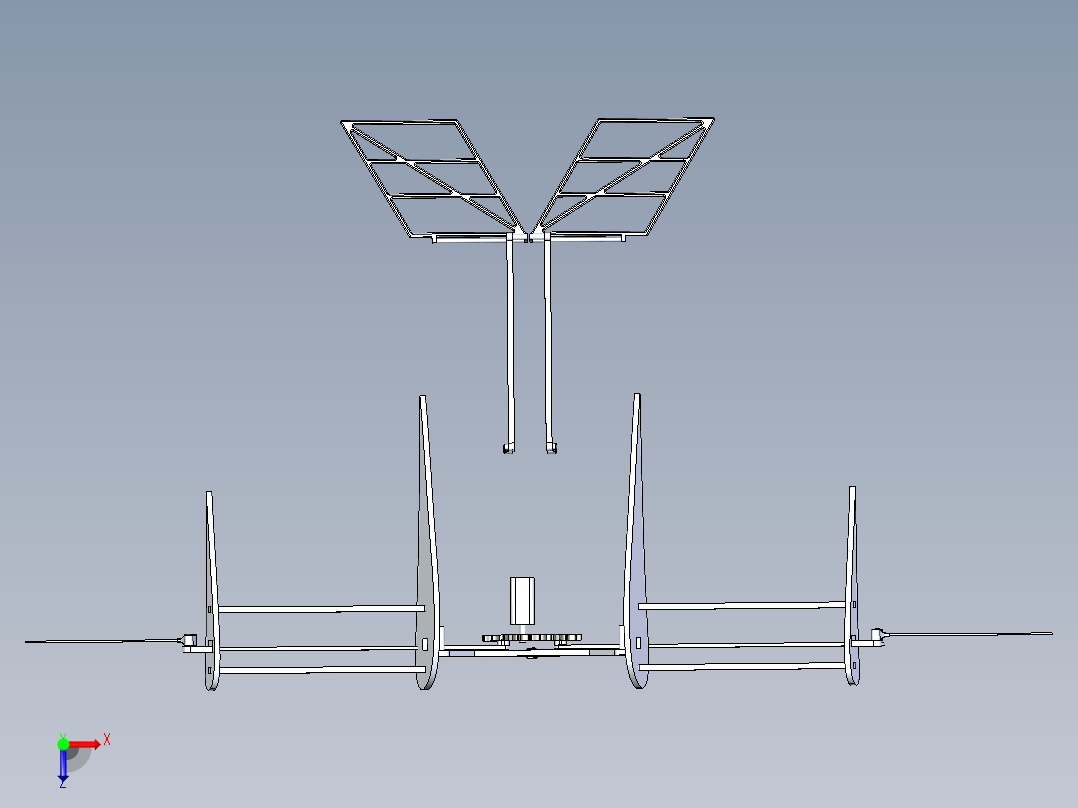 B2004124-鸟类拍打翅膀的机构俯视图