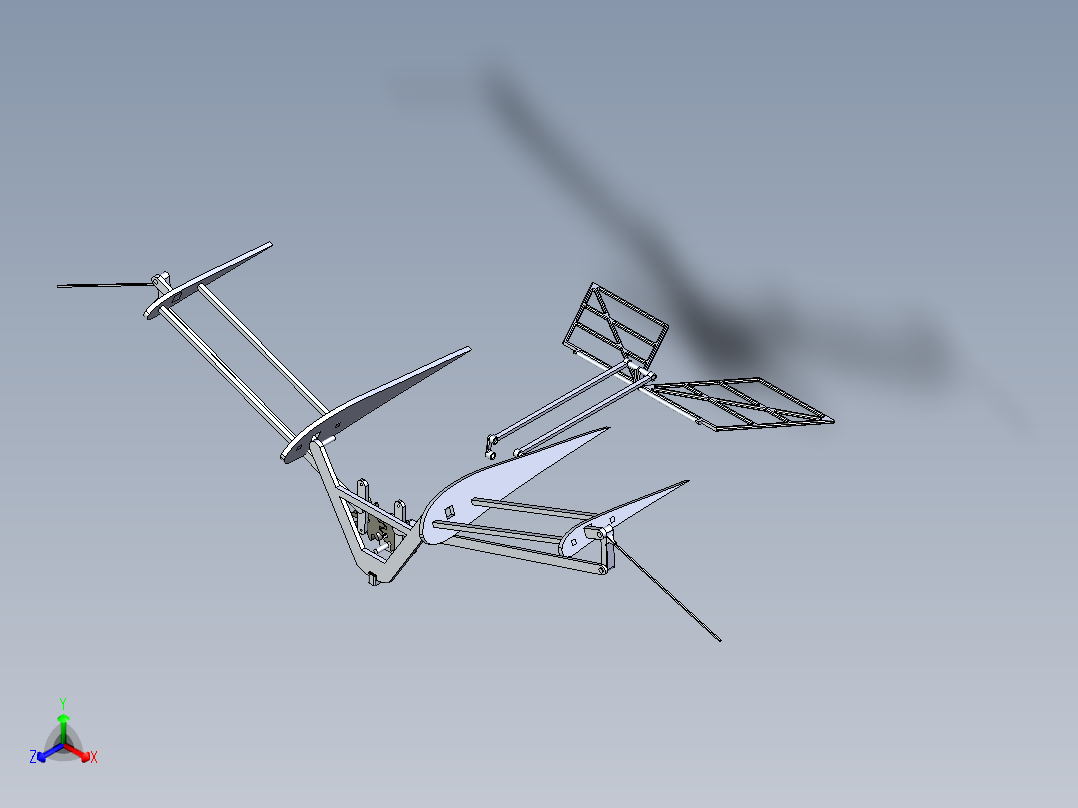 B2004124-鸟类拍打翅膀的机构正等轴测图
