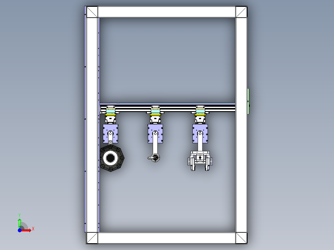 三坐标多功能自动抓取焊接检测机构前视图