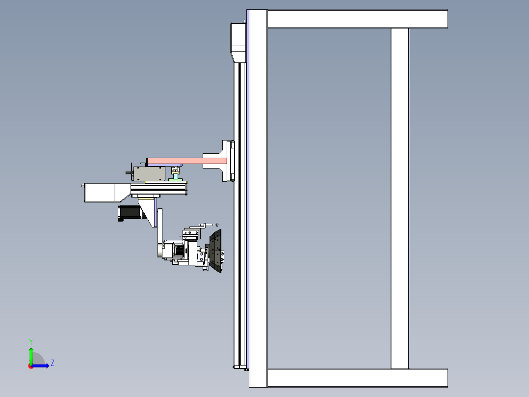 三坐标多功能自动抓取焊接检测机构左视图