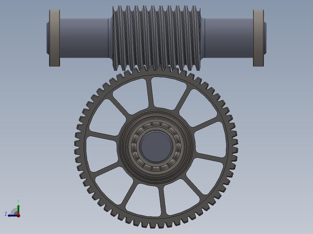 蜗轮蜗杆(42)右视图