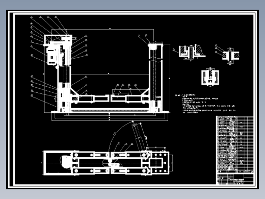 龙门双柱式液压举升机液压系统设计含3张CAD图