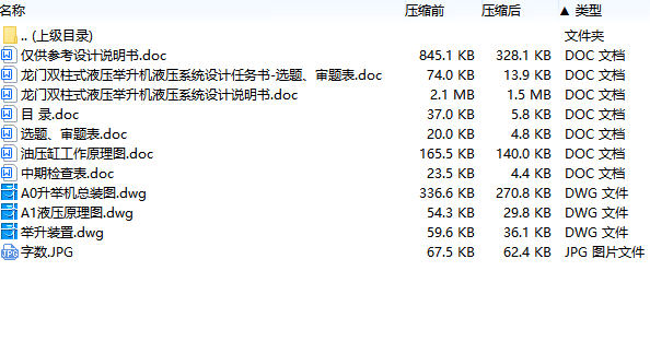 龙门双柱式液压举升机液压系统设计含3张CAD图