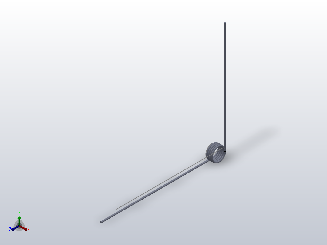 90度圆柱形扭转弹簧SCT90R-3-4-0.4主视图