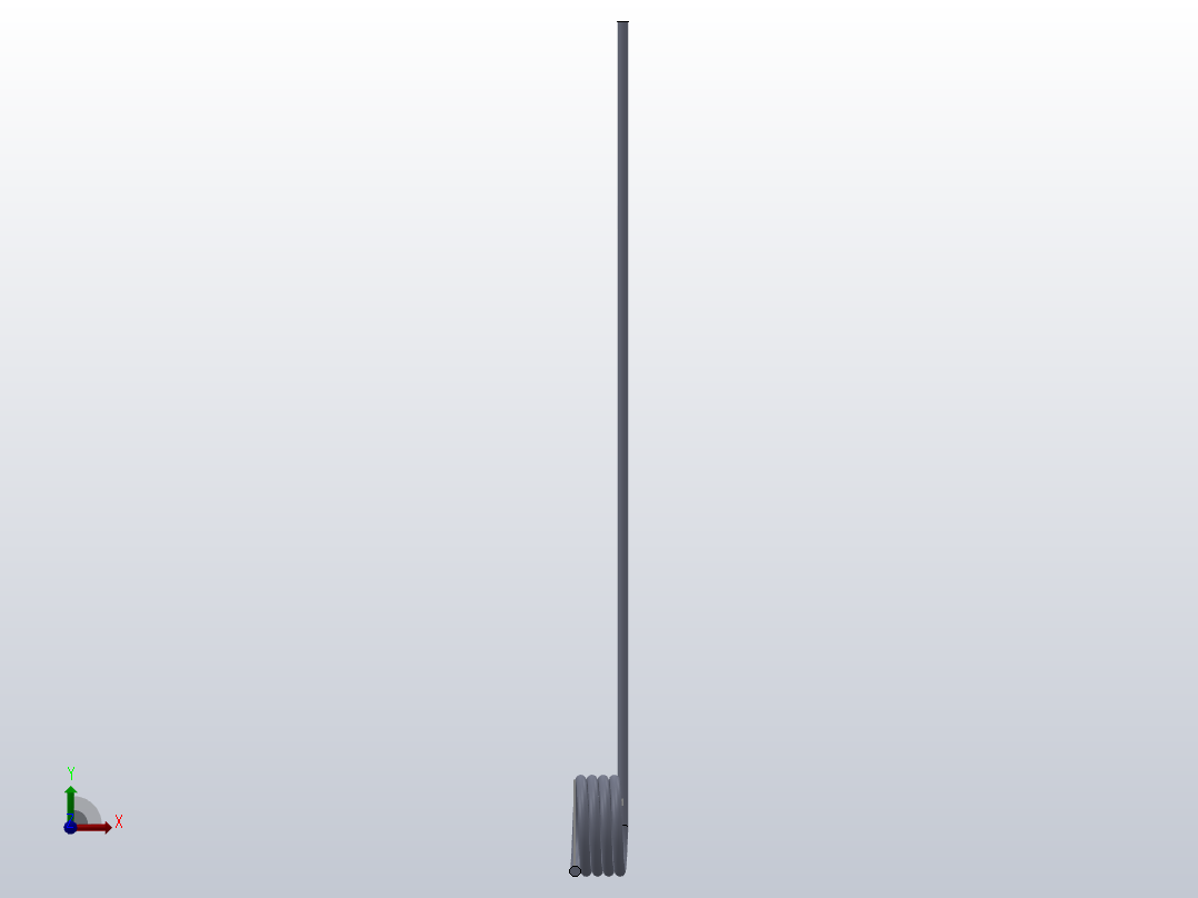 90度圆柱形扭转弹簧SCT90R-3-4-0.4前视图