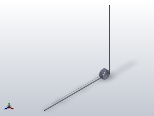 90度圆柱形扭转弹簧SCT90R-3-4-0.4正等轴测缩略图