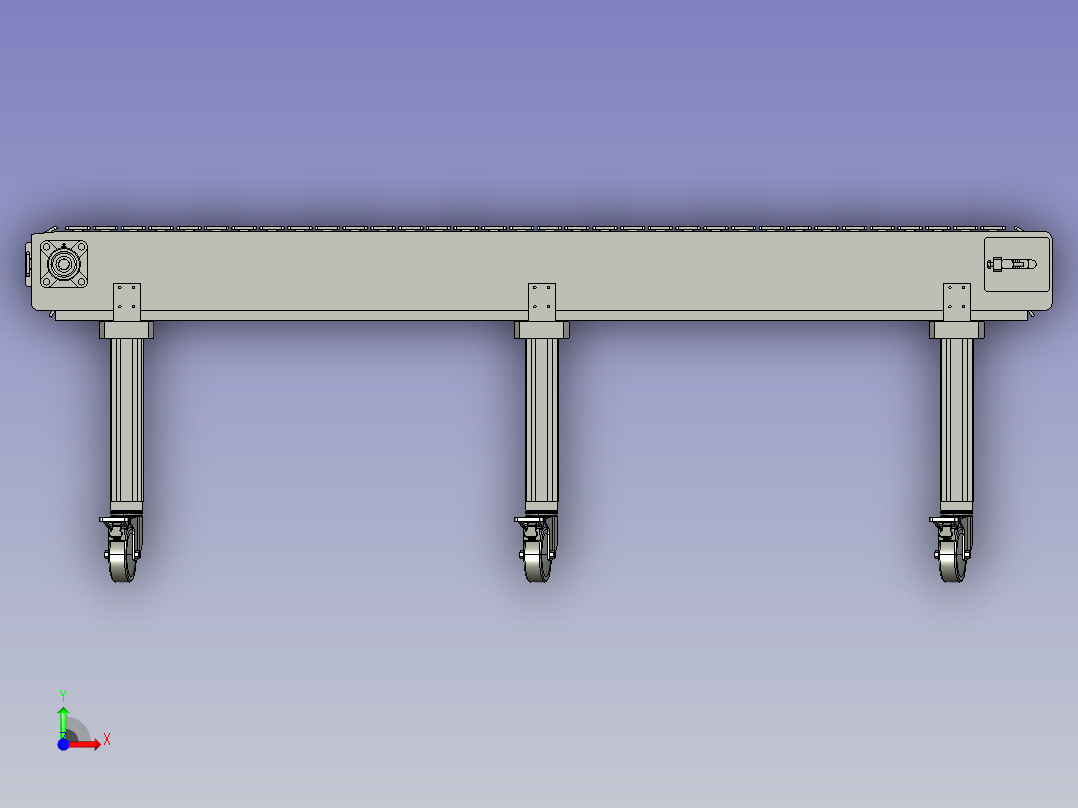 果蔬烘焙食品自动化输送包装线前视图