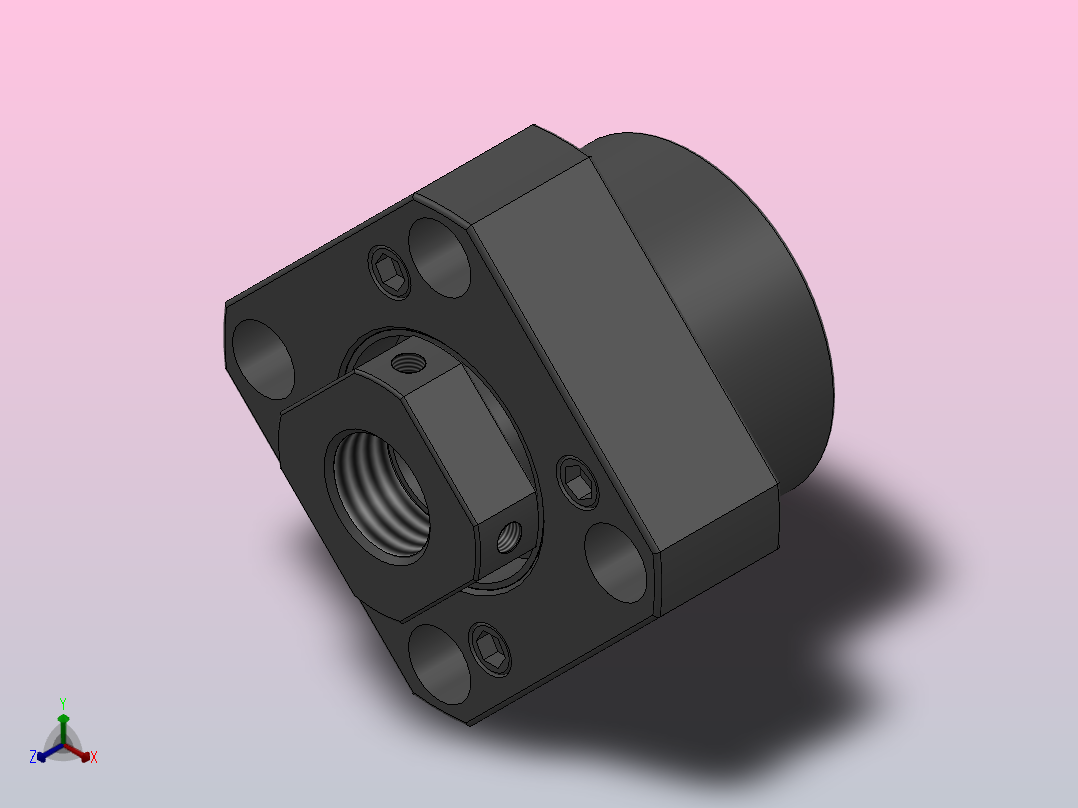 FK丝杆支撑座[FK17]主视图