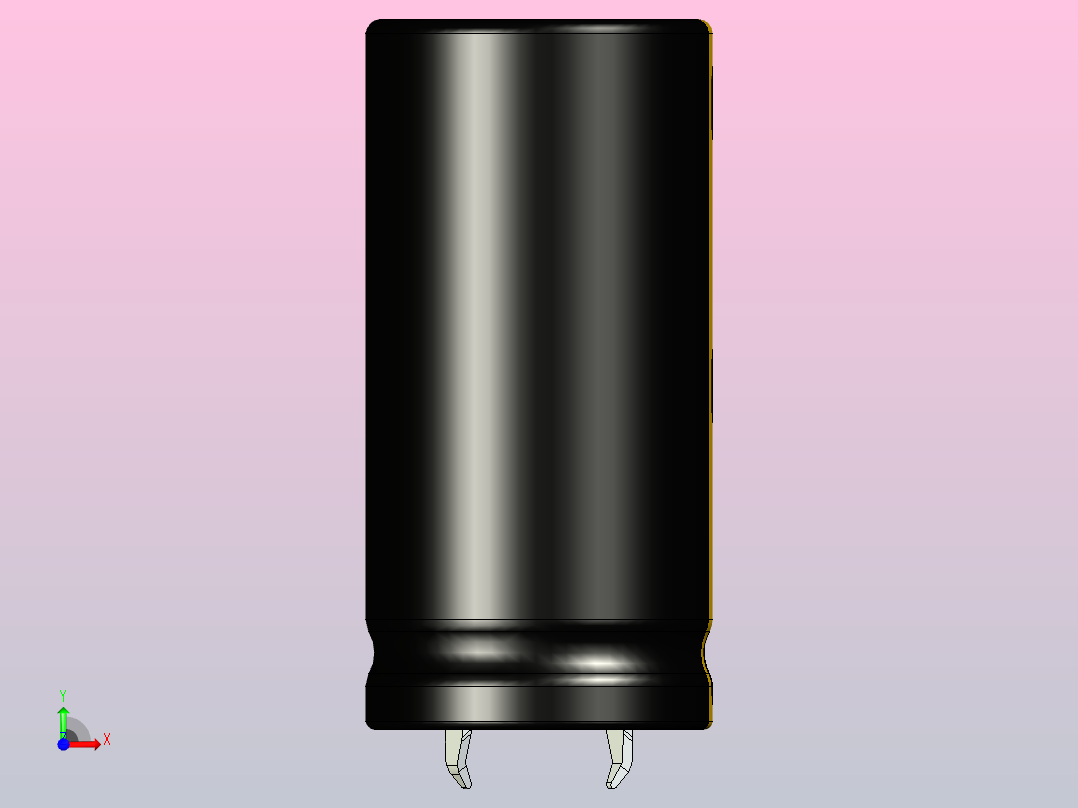 22 x 45黑黄底片电解电容器前视图