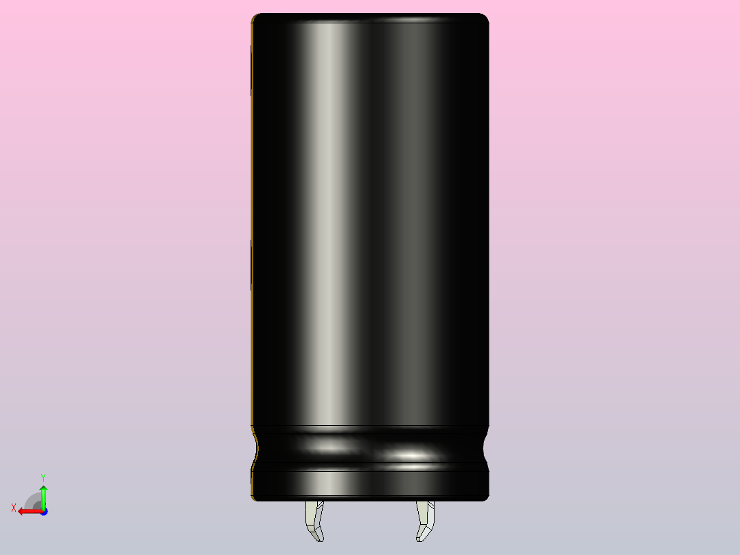 22 x 45黑黄底片电解电容器后视图