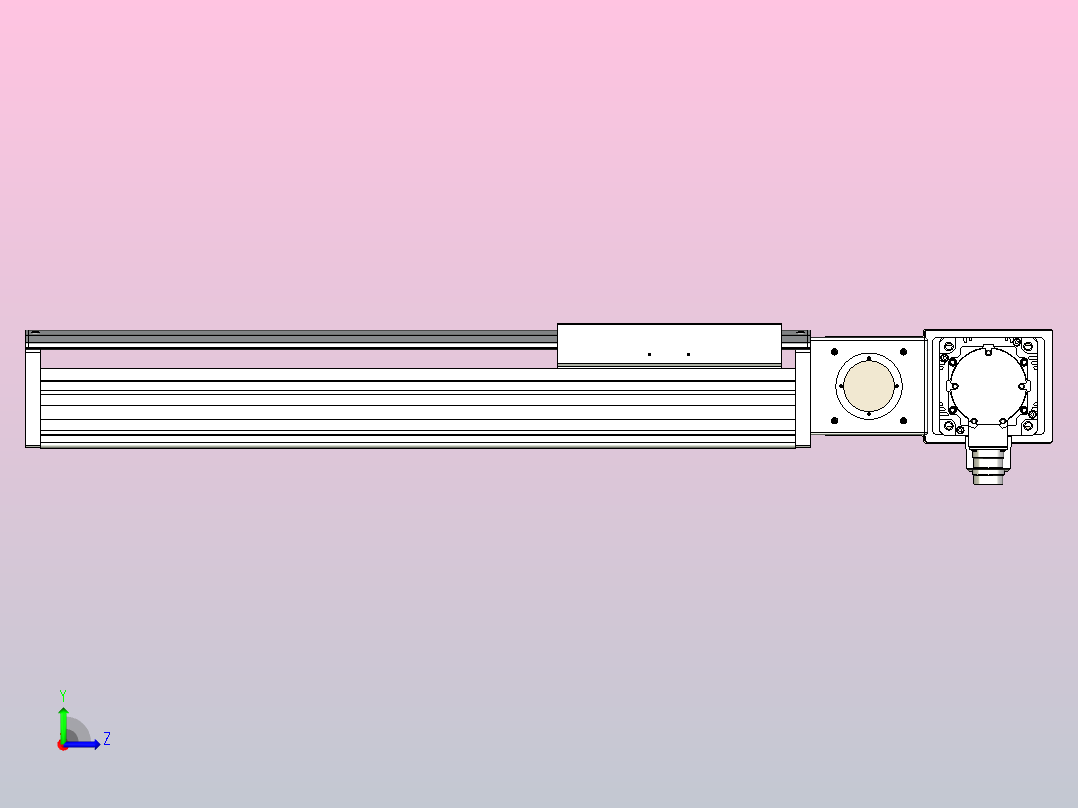皮带直线轴半封闭可选导轨TPA-HNB-220D-176-L400-MR-Y-P1K-N3左视图