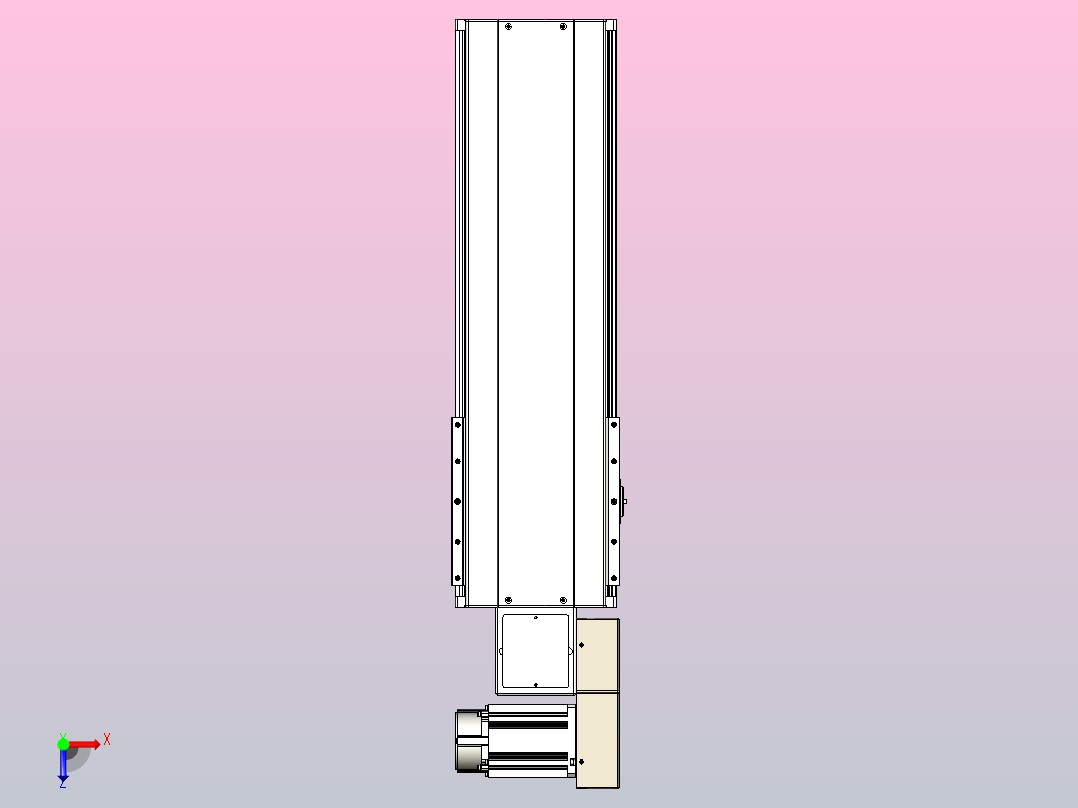 皮带直线轴半封闭可选导轨TPA-HNB-220D-176-L400-MR-Y-P1K-N3俯视图