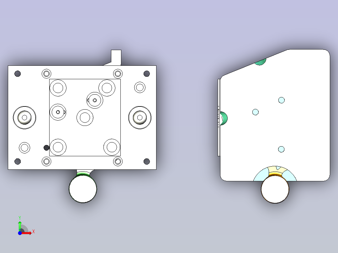 塑料切边模具设计前视图