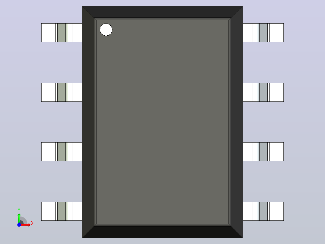 106x SOIC 封装（小外形集成电路）SOIC254P1030X508-8N前视图