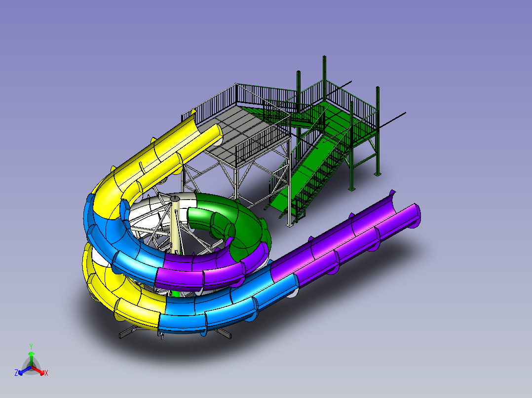 游乐场滑道CATIA V5 r21设计主视图