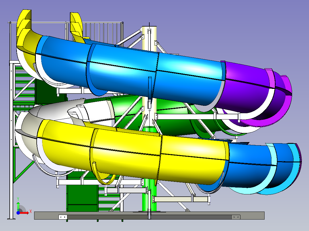 游乐场滑道CATIA V5 r21设计前视图