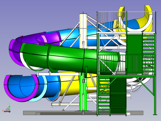 游乐场滑道CATIA V5 r21设计后视缩略图