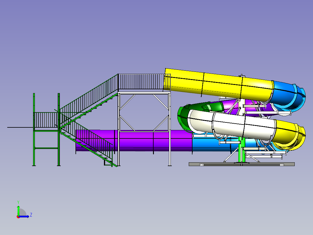 游乐场滑道CATIA V5 r21设计左视图