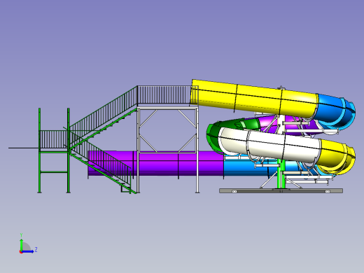 游乐场滑道CATIA V5 r21设计左视缩略图