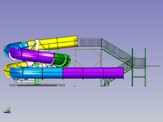 游乐场滑道CATIA V5 r21设计右视缩略图