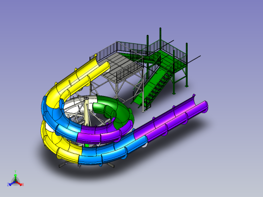 游乐场滑道CATIA V5 r21设计正等轴测缩略图
