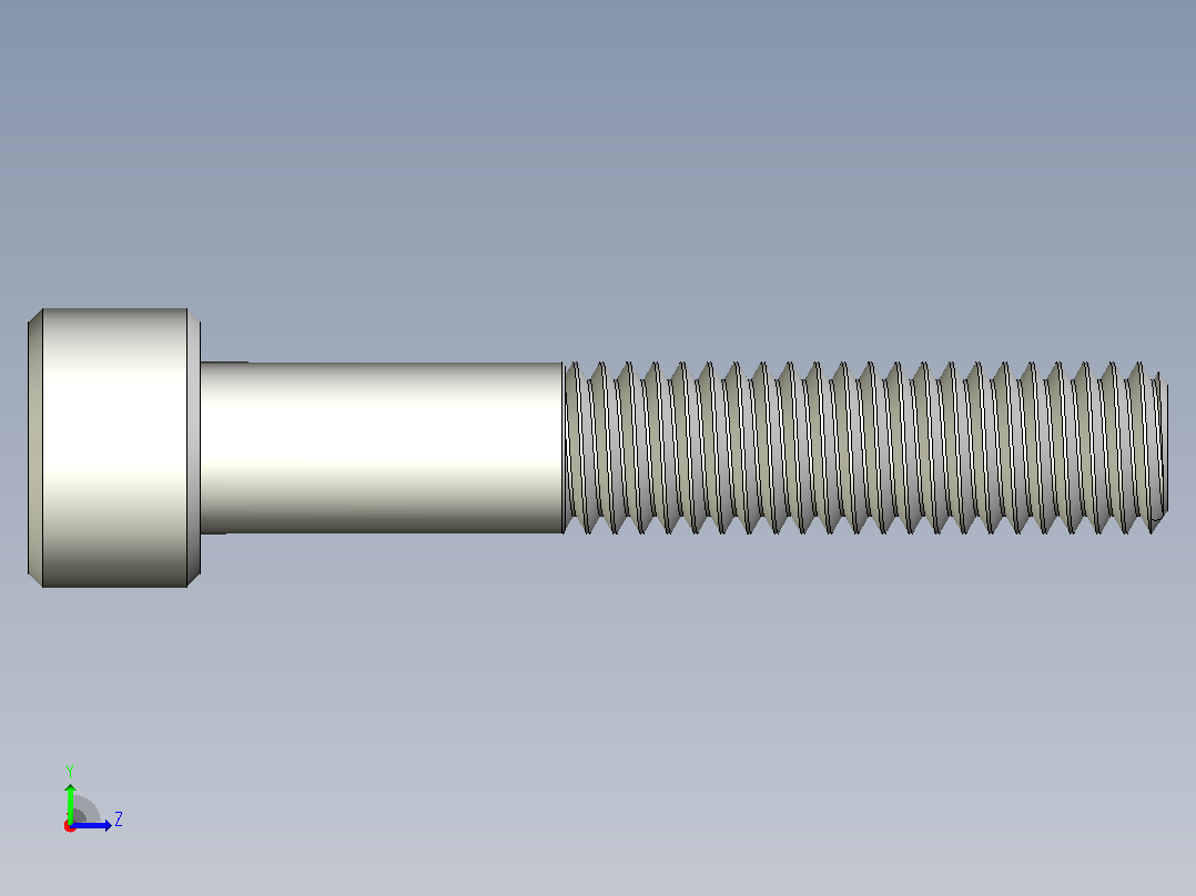 M8 x 1 25mm螺纹45mm长内六角螺钉.x_t左视图