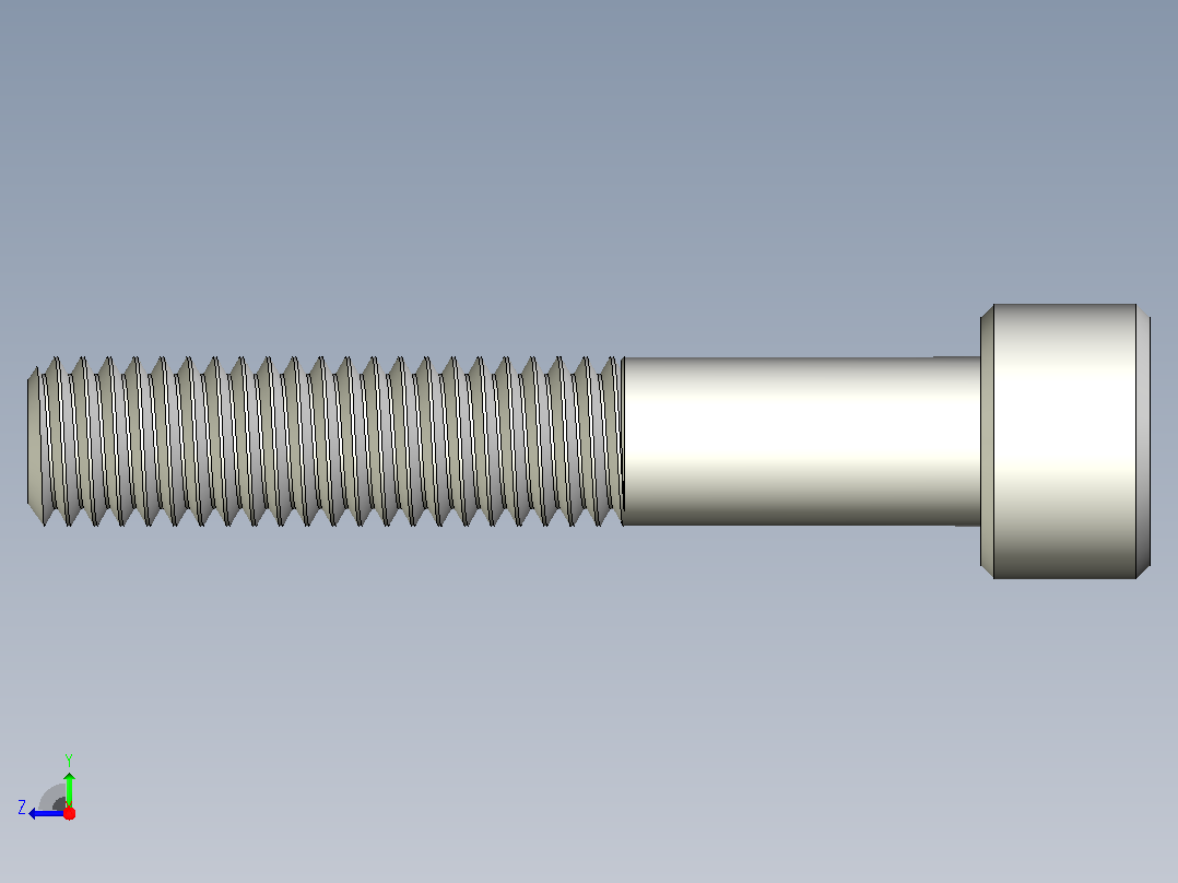 M8 x 1 25mm螺纹45mm长内六角螺钉.x_t右视图