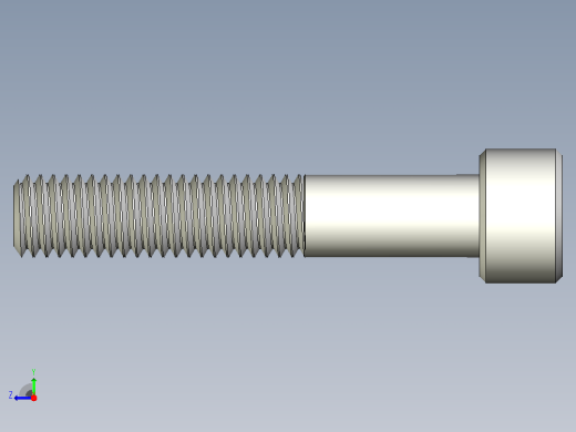 M8 x 1 25mm螺纹45mm长内六角螺钉.x_t右视缩略图