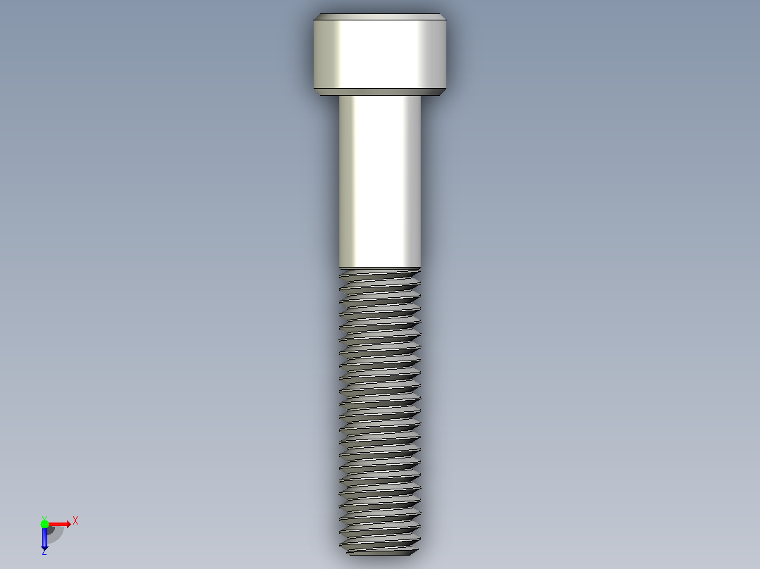 M8 x 1 25mm螺纹45mm长内六角螺钉.x_t俯视图