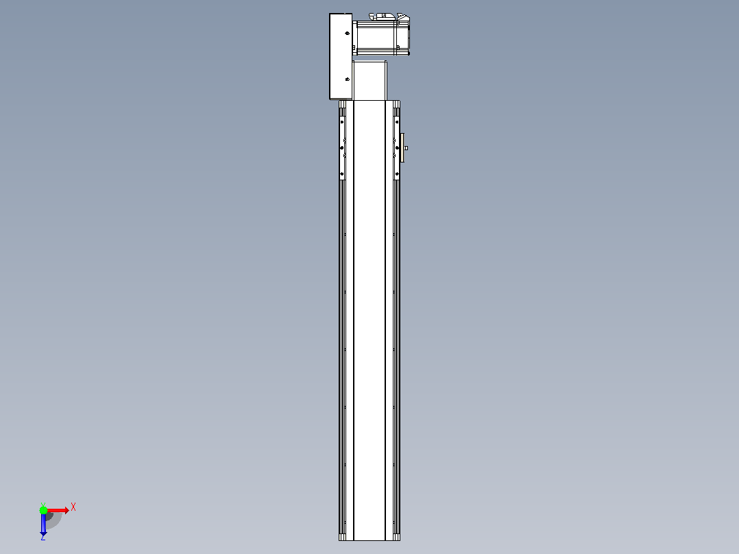 皮带直线轴半封闭可选导轨TPA-HNB-105D-90-L550-MR-Y-P20-N3俯视图