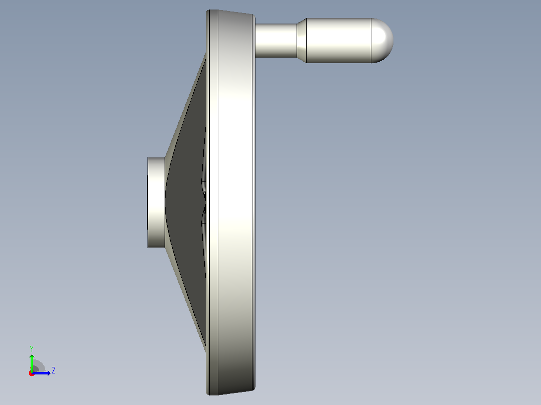 圆手柄d250mm，用于驱动机械装置左视图