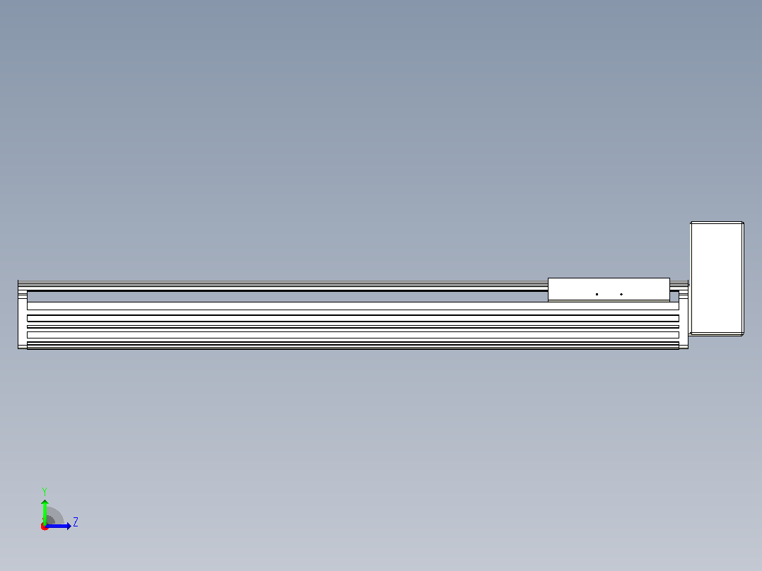皮带直线轴半封闭可选导轨TPA-HNB-202D-140-L750-LU-Y-P75-N3左视图