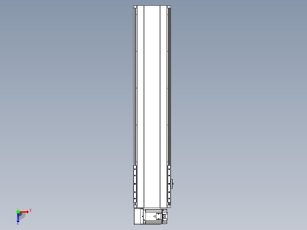 皮带直线轴半封闭可选导轨TPA-HNB-202D-140-L750-LU-Y-P75-N3俯视图