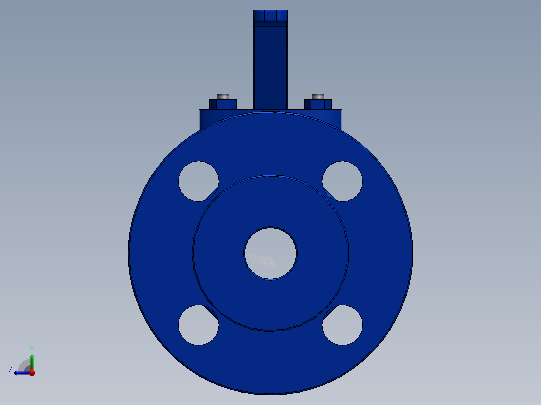 法兰球阀-铸铁 DN15-DN200右视图