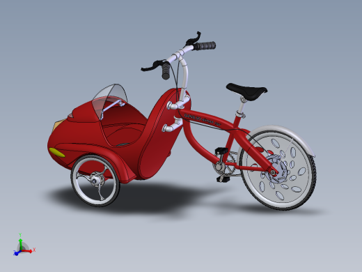 Solidworks前载式脚踏车模型