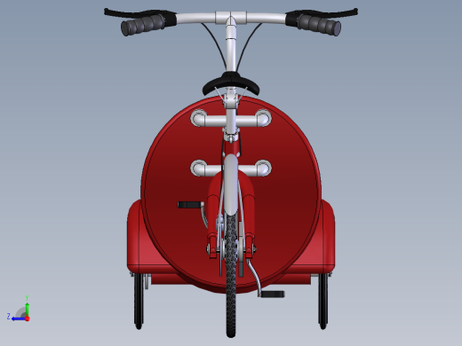 Solidworks前载式脚踏车模型右视缩略图