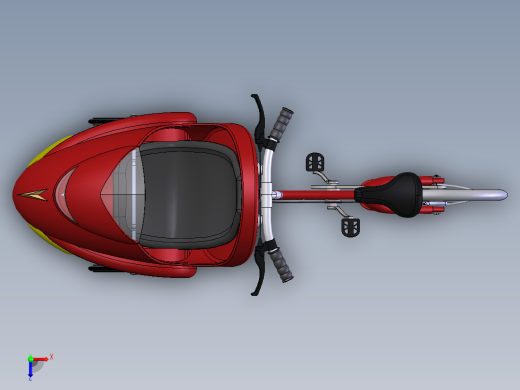 Solidworks前载式脚踏车模型俯视缩略图